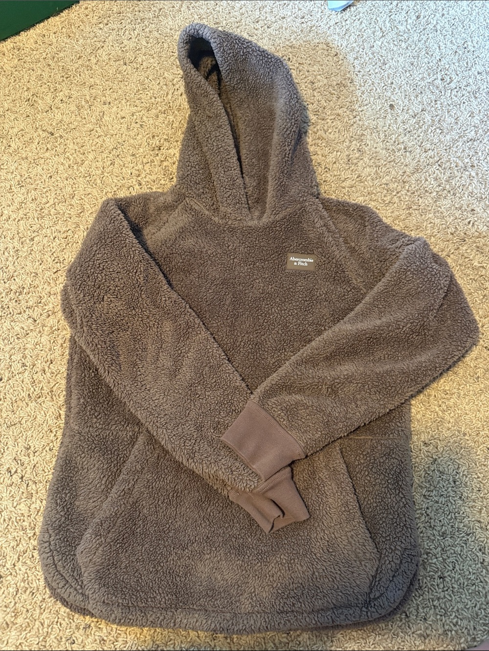 Abercrombie & Fitch Brown Sherpa Crewneck Hoodie